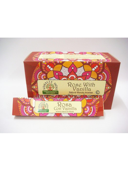 Incenso Namaste India Rosa e Baunilha 15gr (12x15gr)